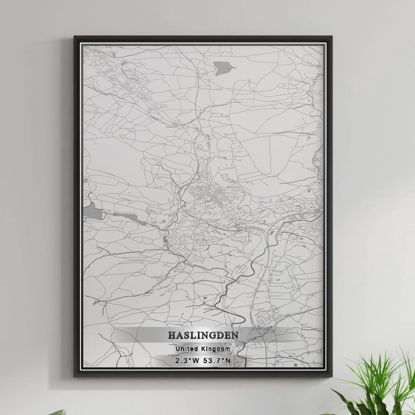 ROAD MAP OF HASLINGDEN, UNITED KINGDOM BY MAPBAKES