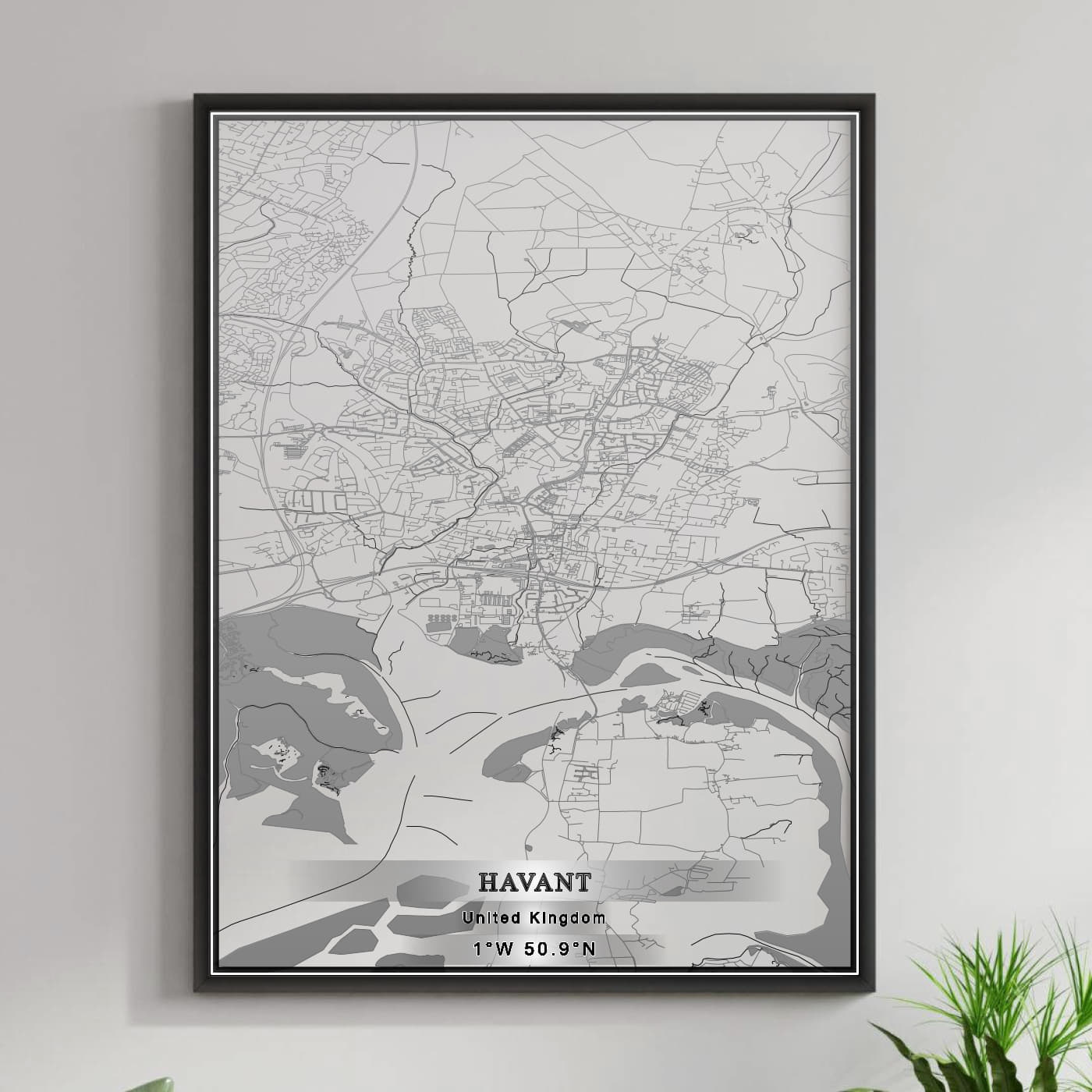 ROAD MAP OF HAVANT, UNITED KINGDOM BY MAPBAKES