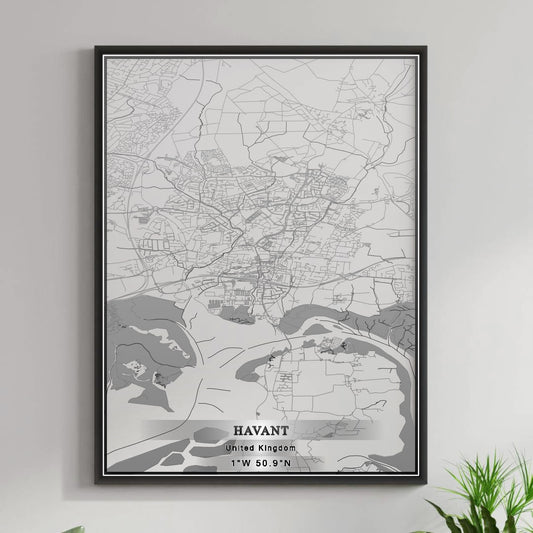 ROAD MAP OF HAVANT, UNITED KINGDOM BY MAPBAKES