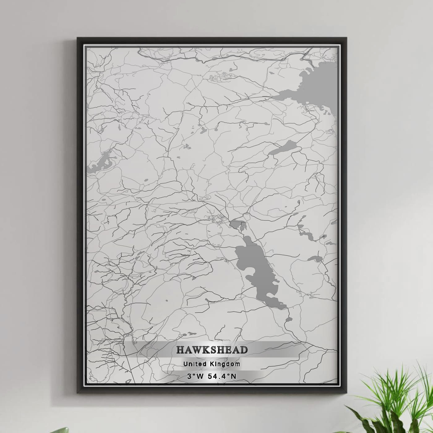 ROAD MAP OF HAWKSHEAD, UNITED KINGDOM BY MAPBAKES