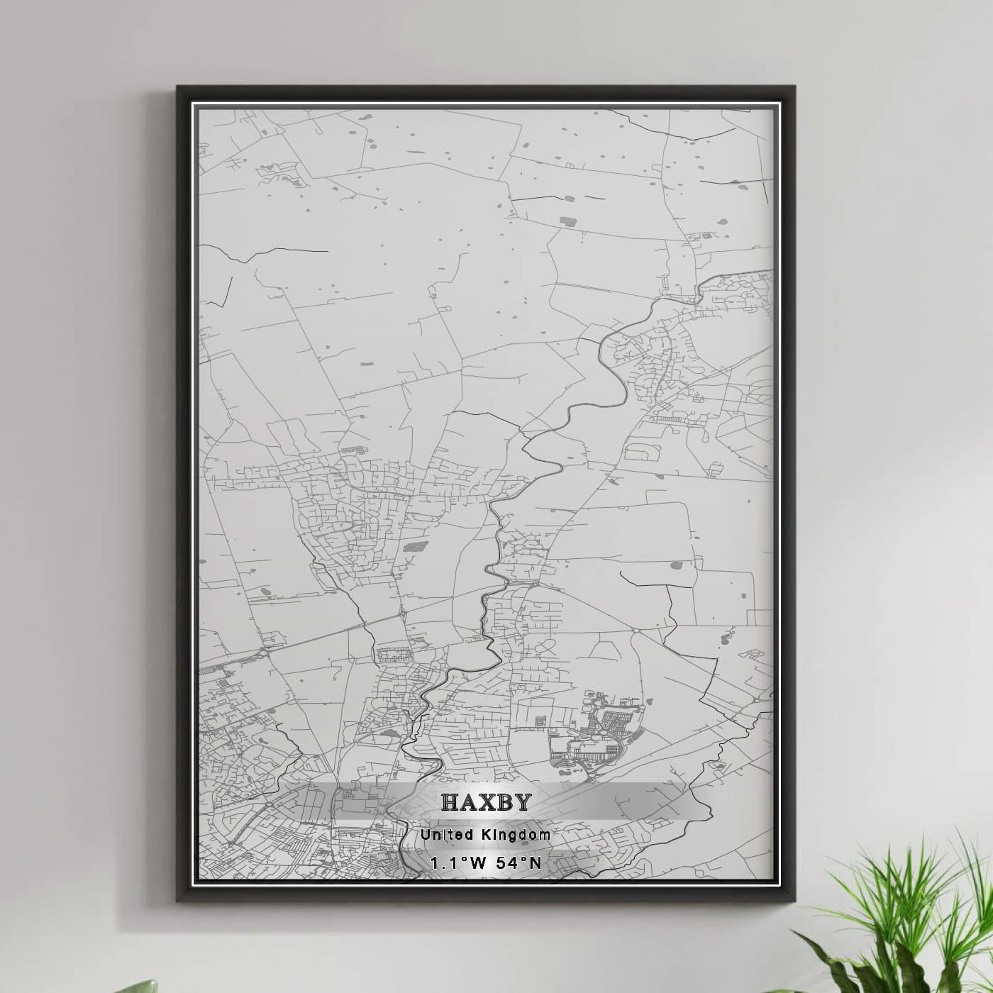 ROAD MAP OF HAXBY, UNITED KINGDOM BY MAPBAKES