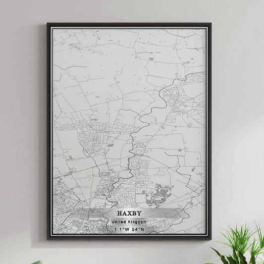 ROAD MAP OF HAXBY, UNITED KINGDOM BY MAPBAKES