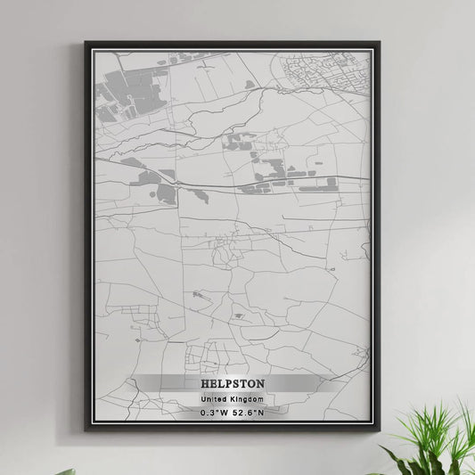 ROAD MAP OF HELPSTON, UNITED KINGDOM BY MAPBAKES