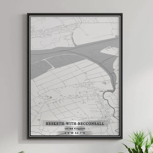 ROAD MAP OF HESKETH-WITH-BECCONSALL, UNITED KINGDOM BY MAPBAKES