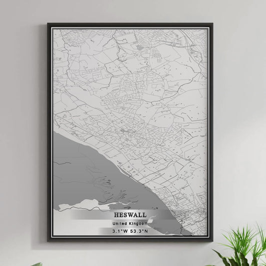 ROAD MAP OF HESWALL, UNITED KINGDOM BY MAPBAKES