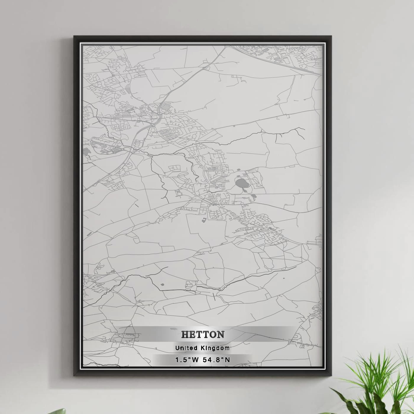 ROAD MAP OF HETTON, UNITED KINGDOM BY MAPBAKES