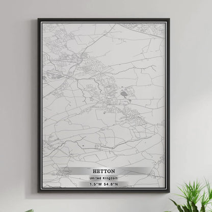 ROAD MAP OF HETTON, UNITED KINGDOM BY MAPBAKES