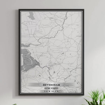 ROAD MAP OF HEVERSHAM, UNITED KINGDOM BY MAPBAKES