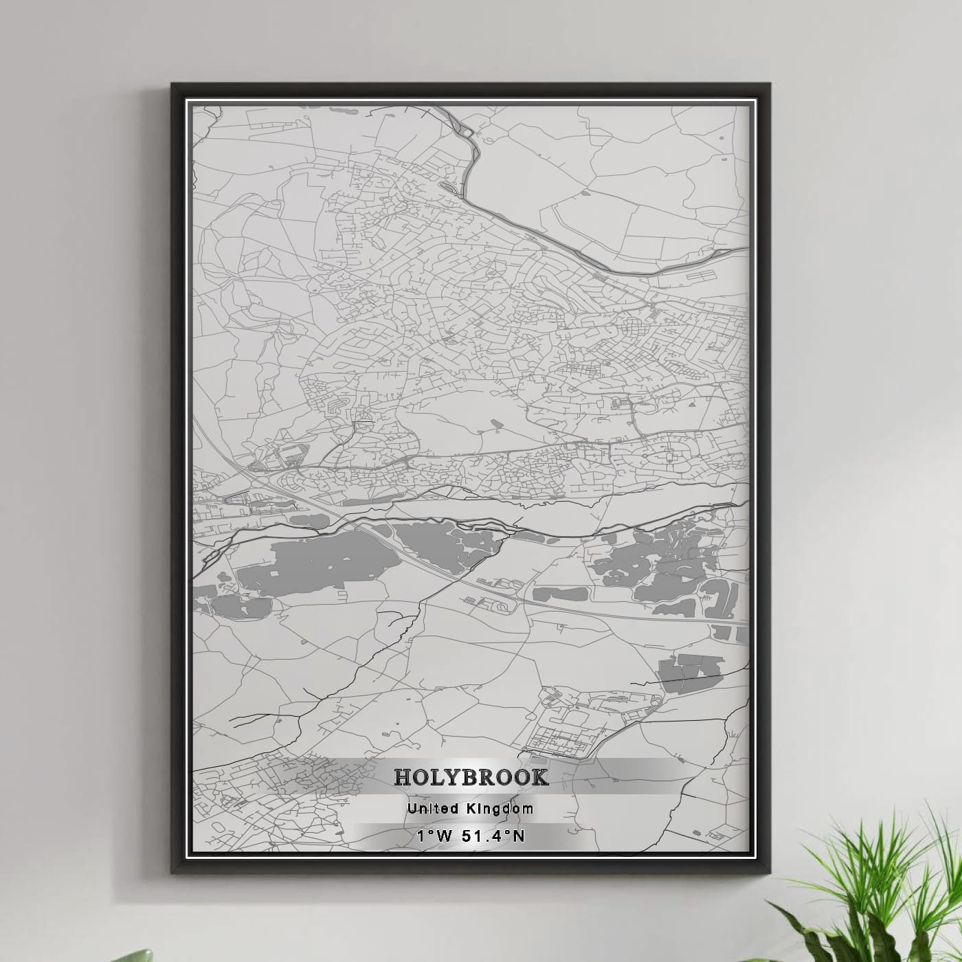 ROAD MAP OF HOLYBROOK, UNITED KINGDOM BY MAPBAKES