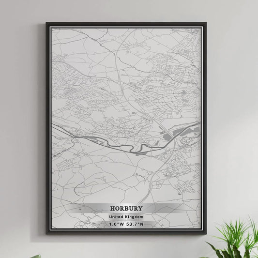 ROAD MAP OF HORBURY, UNITED KINGDOM BY MAPBAKES