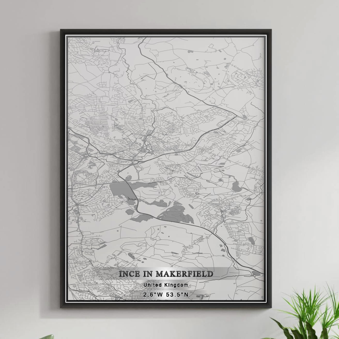 ROAD MAP OF INCE IN MAKERFIELD, UNITED KINGDOM BY MAPBAKES