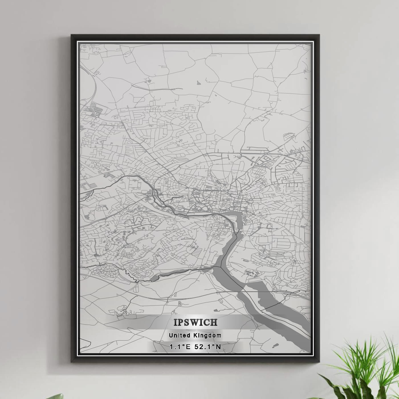 ROAD MAP OF IPSWICH, UNITED KINGDOM BY MAPBAKES