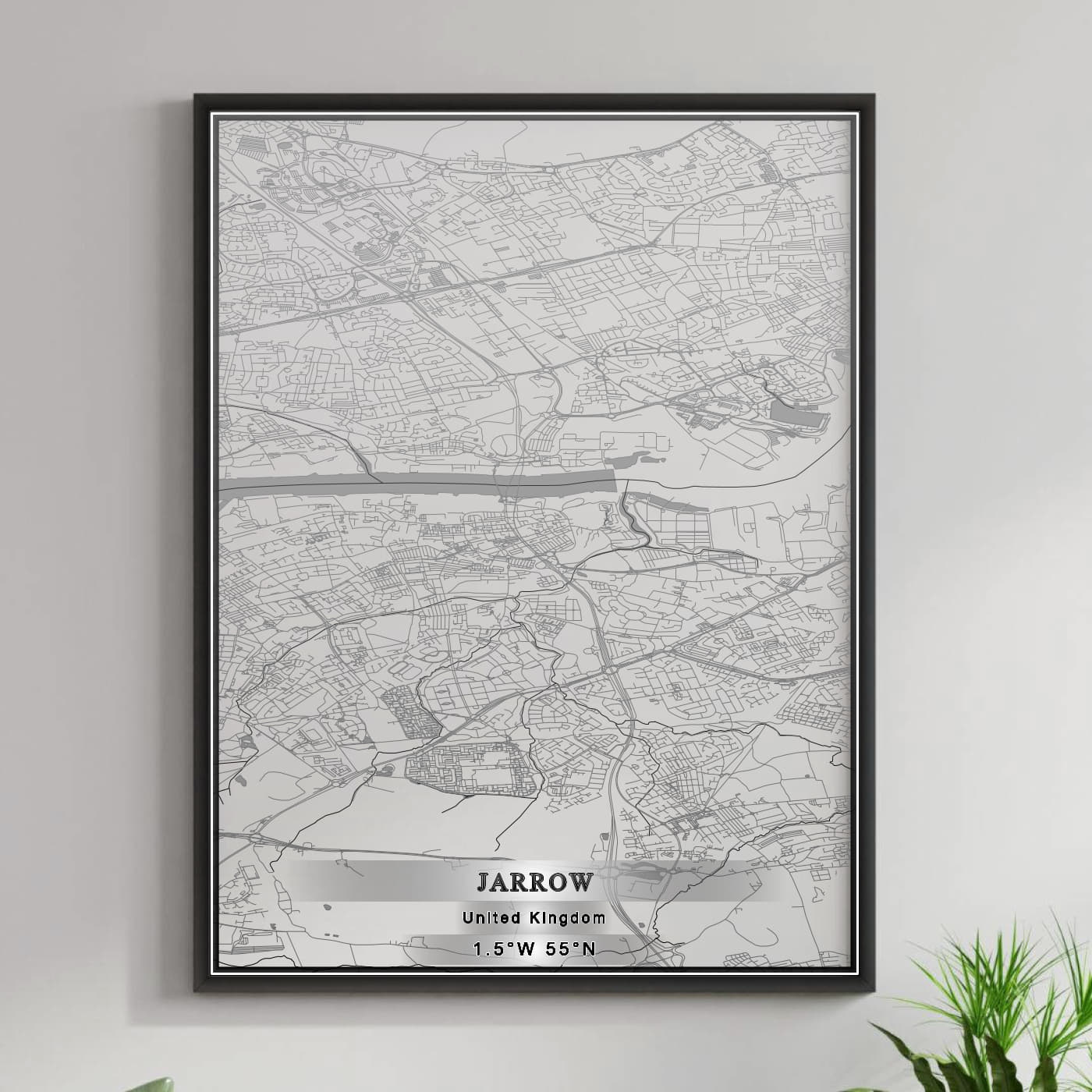 ROAD MAP OF JARROW, UNITED KINGDOM BY MAPBAKES