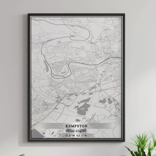 ROAD MAP OF KEMPSTON, UNITED KINGDOM BY MAPBAKES