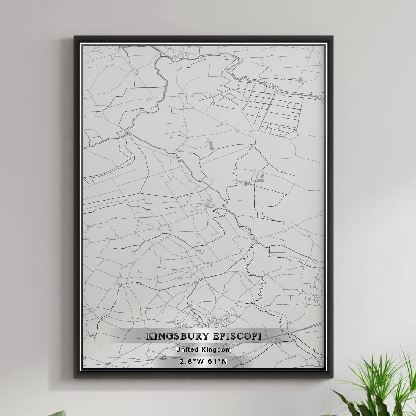 ROAD MAP OF KINGSBURY EPISCOPI, UNITED KINGDOM BY MAPBAKES