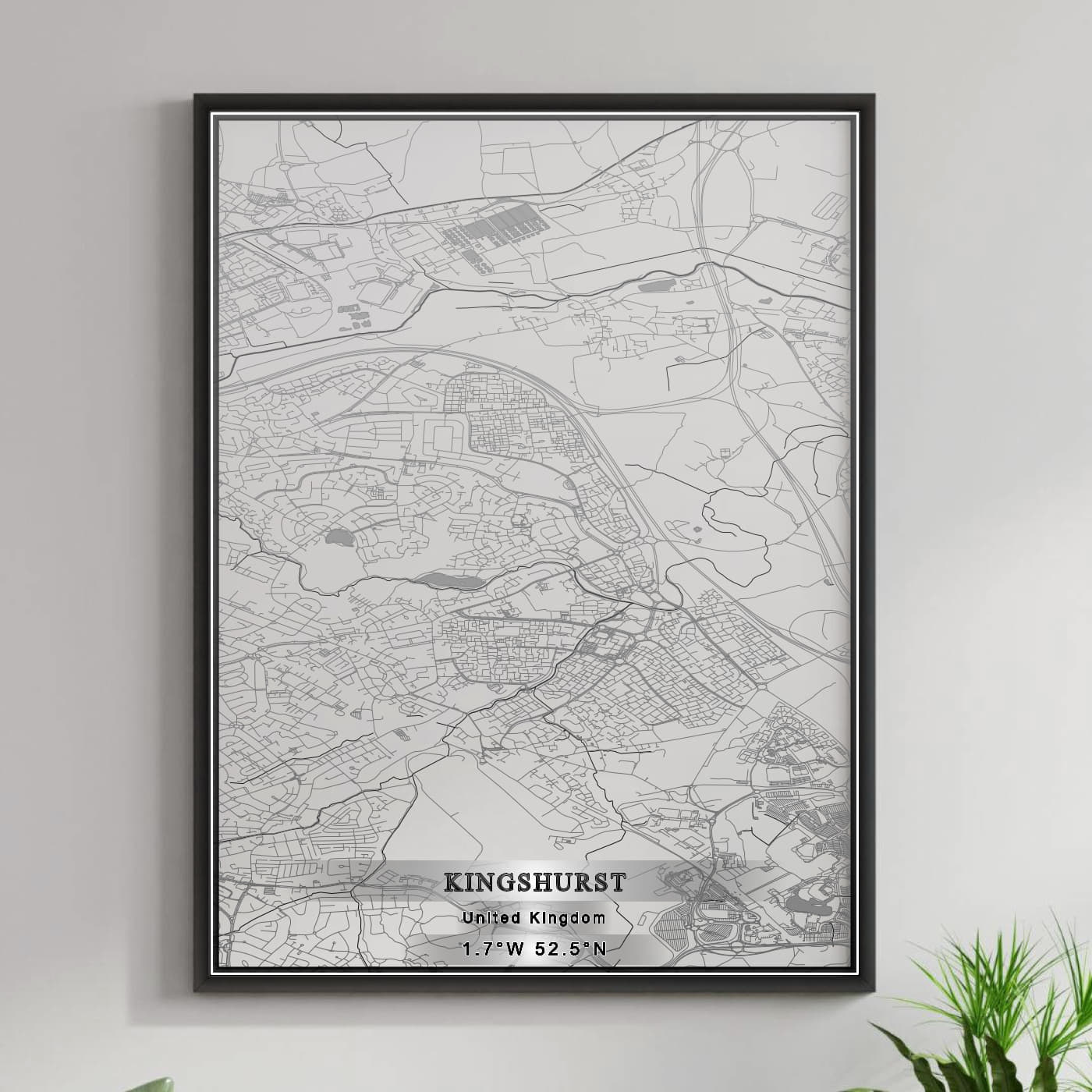 ROAD MAP OF KINGSHURST, UNITED KINGDOM BY MAPBAKES