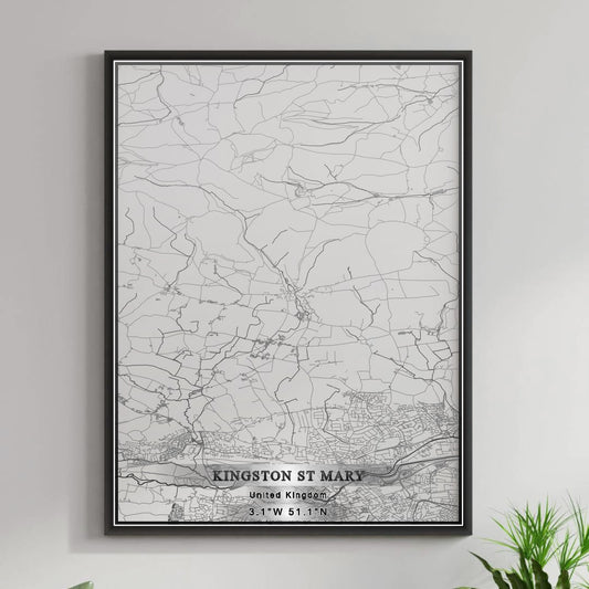 ROAD MAP OF KINGSTON ST MARY, UNITED KINGDOM BY MAPBAKES