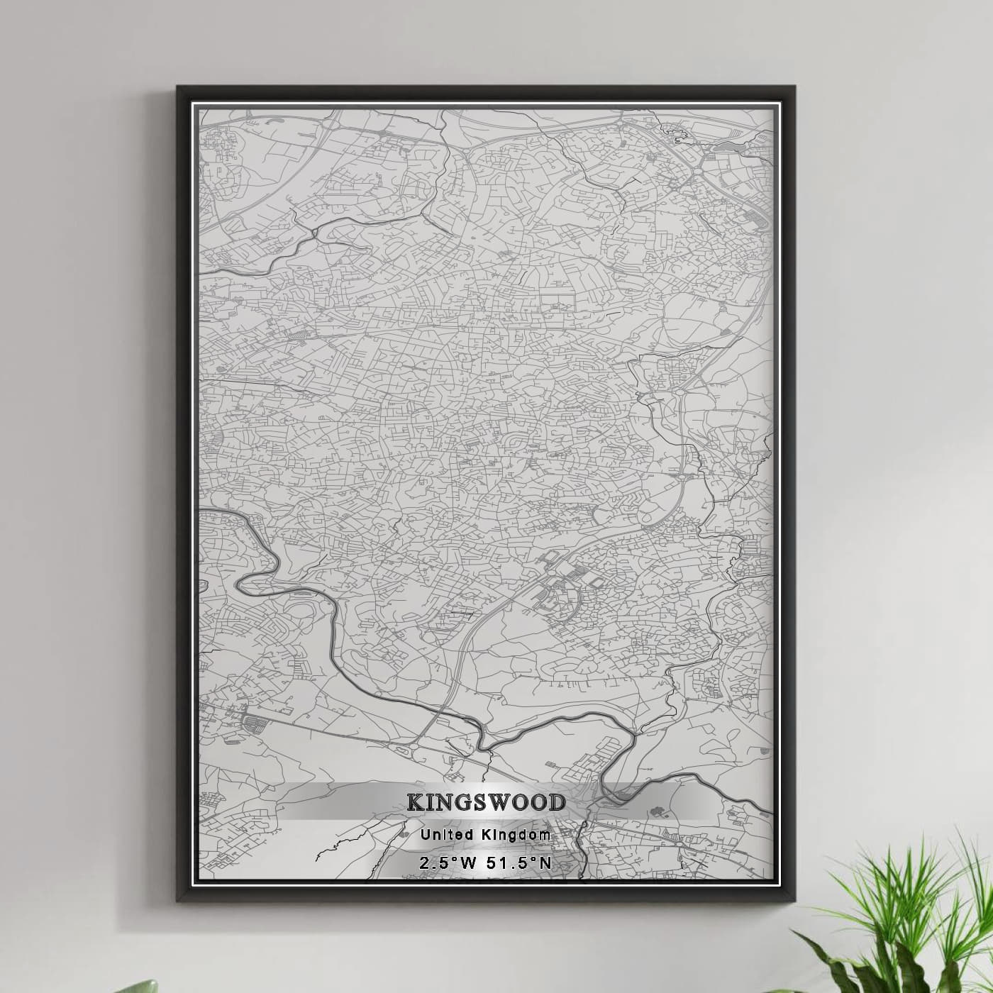 ROAD MAP OF KINGSWOOD, UNITED KINGDOM BY MAPBAKES