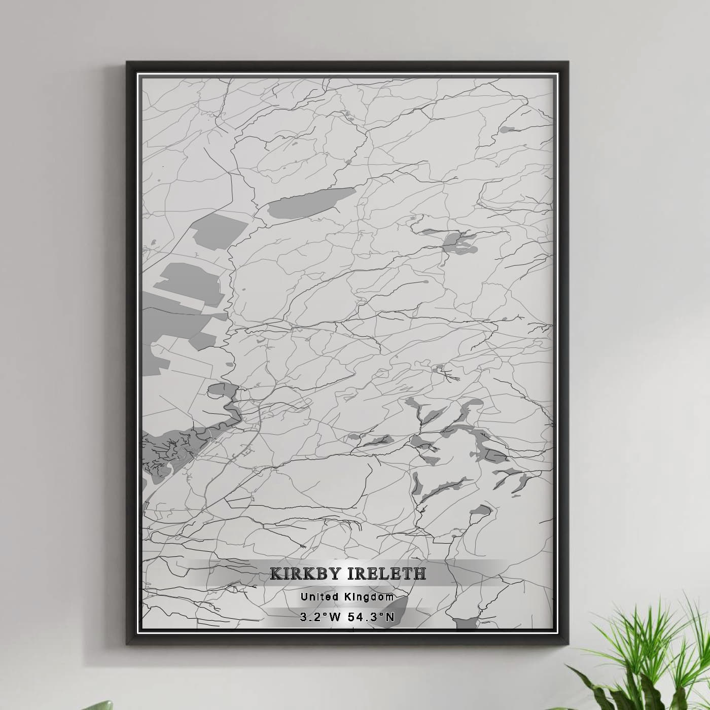 ROAD MAP OF KIRKBY IRELETH, UNITED KINGDOM BY MAPBAKES