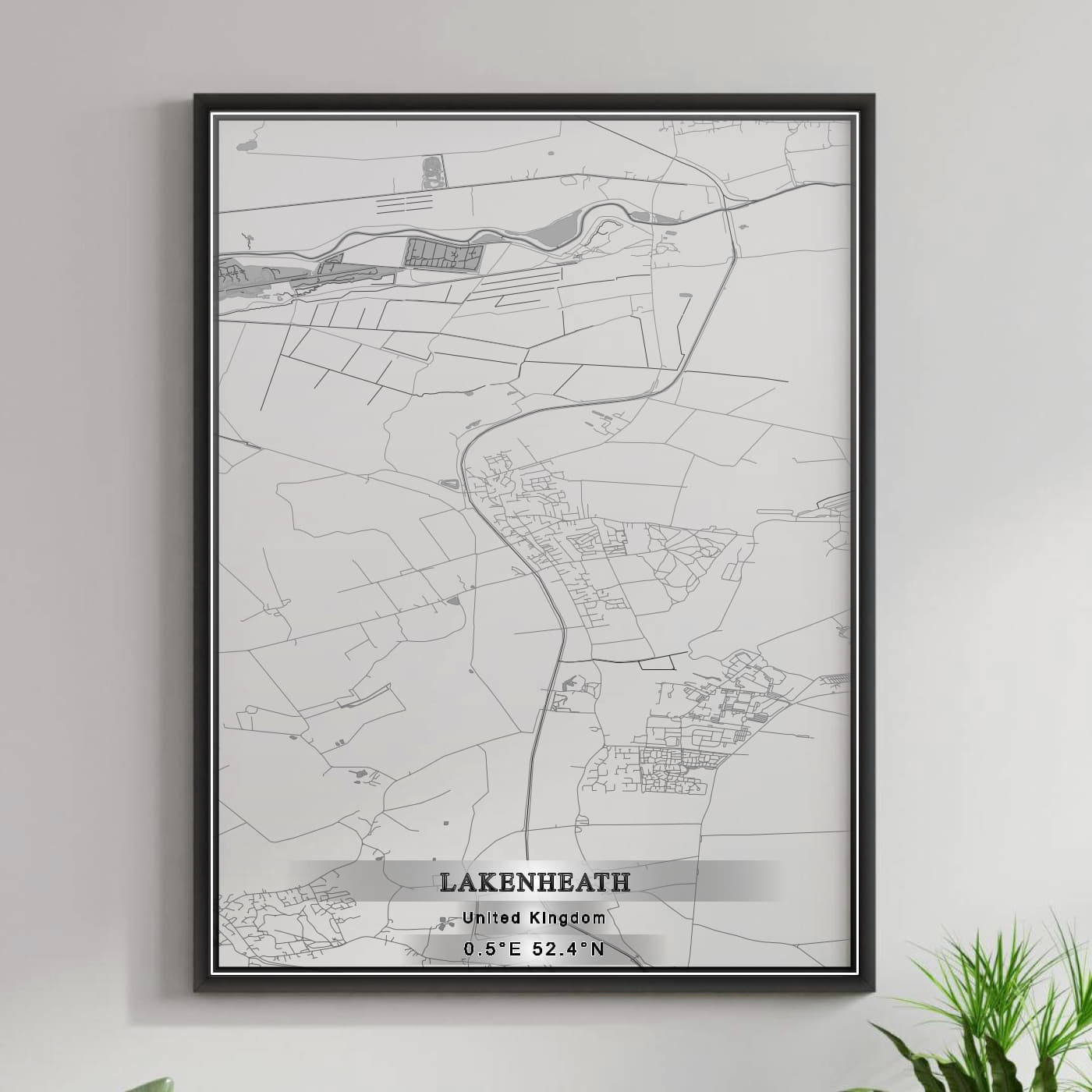 ROAD MAP OF LAKENHEATH, UNITED KINGDOM BY MAPBAKES