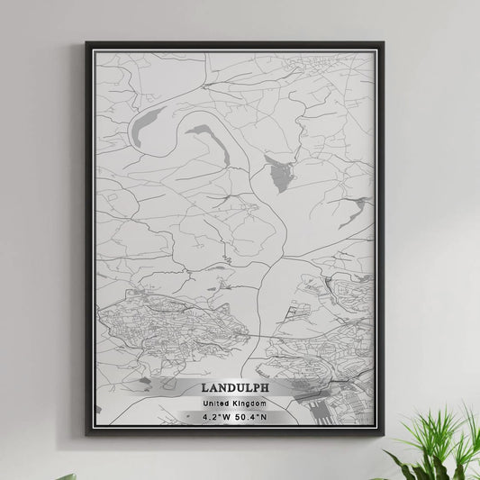 ROAD MAP OF LANDULPH, UNITED KINGDOM BY MAPBAKES