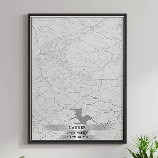 ROAD MAP OF LANNER, UNITED KINGDOM BY MAPBAKES