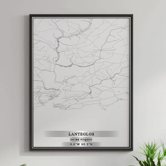 ROAD MAP OF LANTEGLOS, UNITED KINGDOM BY MAPBAKES