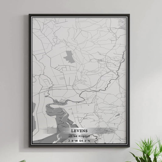 ROAD MAP OF LEVENS, UNITED KINGDOM BY MAPBAKES