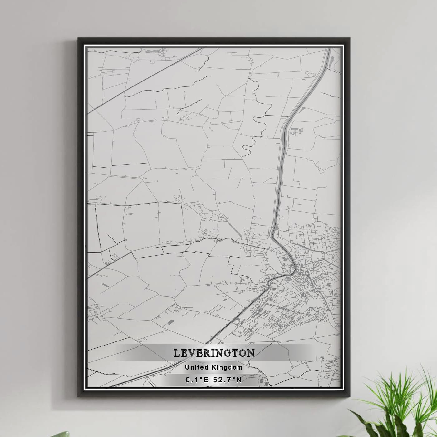 ROAD MAP OF LEVERINGTON, UNITED KINGDOM BY MAPBAKES