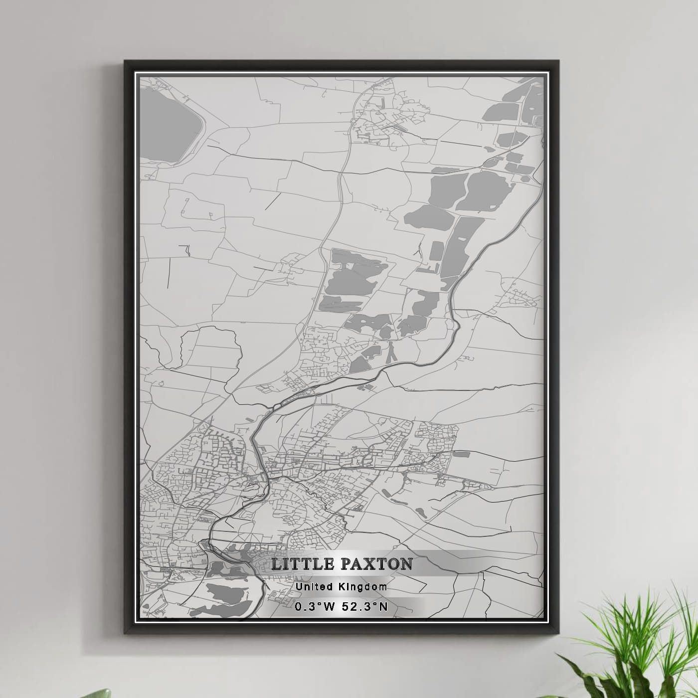 ROAD MAP OF LITTLE PAXTON, UNITED KINGDOM BY MAPBAKES