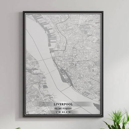 ROAD MAP OF LIVERPOOL, UNITED KINGDOM BY MAPBAKES