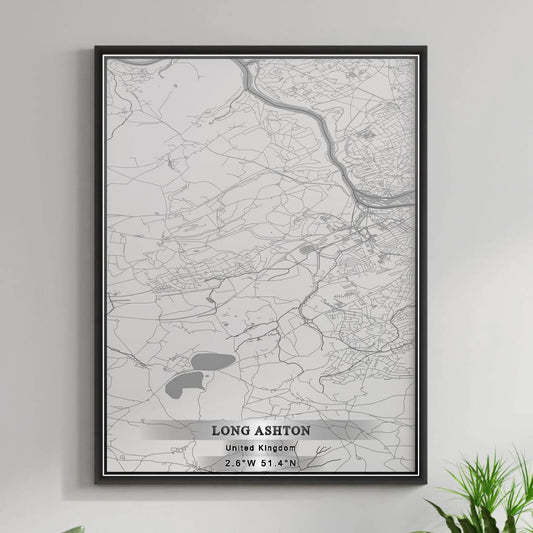 ROAD MAP OF LONG ASHTON, UNITED KINGDOM BY MAPBAKES