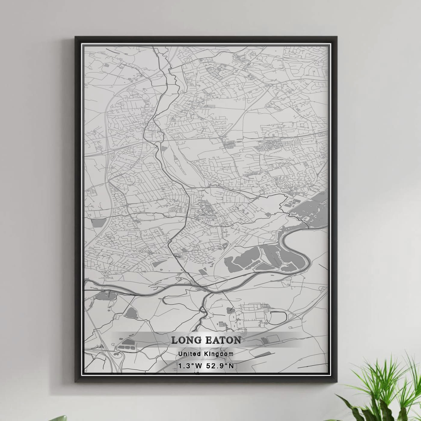 ROAD MAP OF LONG EATON, UNITED KINGDOM BY MAPBAKES