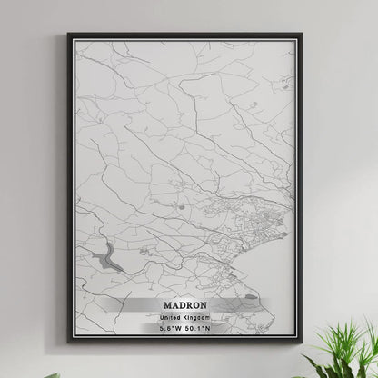 ROAD MAP OF MADRON, UNITED KINGDOM BY MAPBAKES