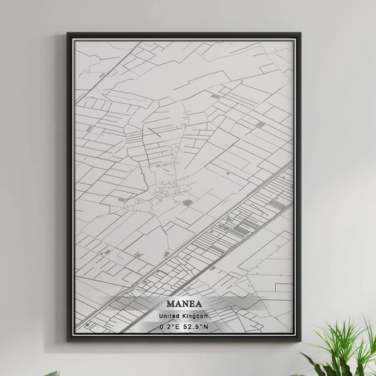 ROAD MAP OF MANEA, UNITED KINGDOM BY MAPBAKES