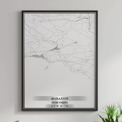 ROAD MAP OF MARAZION, UNITED KINGDOM BY MAPBAKES