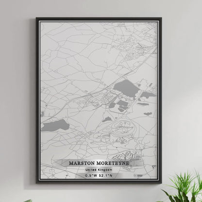 ROAD MAP OF MARSTON MORETEYNE, UNITED KINGDOM BY MAPBAKES