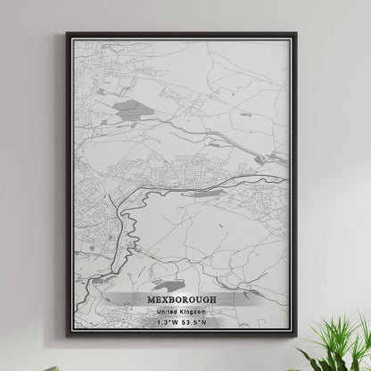 ROAD MAP OF MEXBOROUGH, UNITED KINGDOM BY MAPBAKES