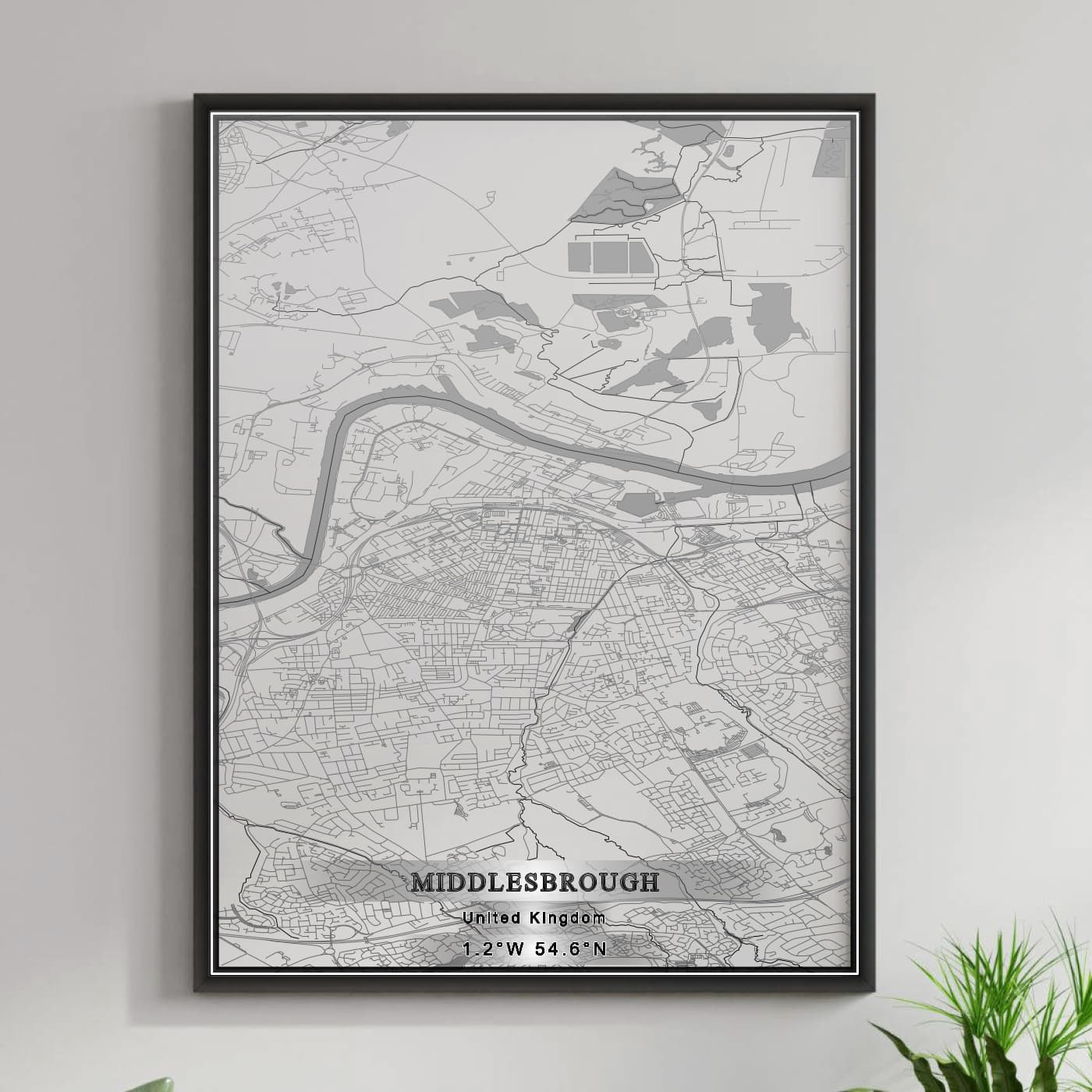 ROAD MAP OF MIDDLESBROUGH, UNITED KINGDOM BY MAPBAKES