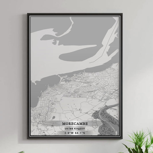 ROAD MAP OF MORECAMBE, UNITED KINGDOM BY MAPBAKES