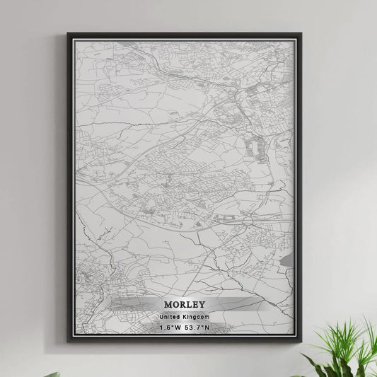 ROAD MAP OF MORLEY, UNITED KINGDOM BY MAPBAKES