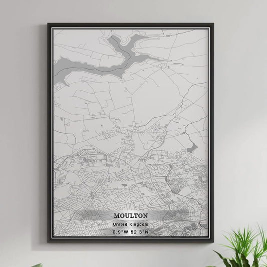 ROAD MAP OF MOULTON, UNITED KINGDOM BY MAPBAKES