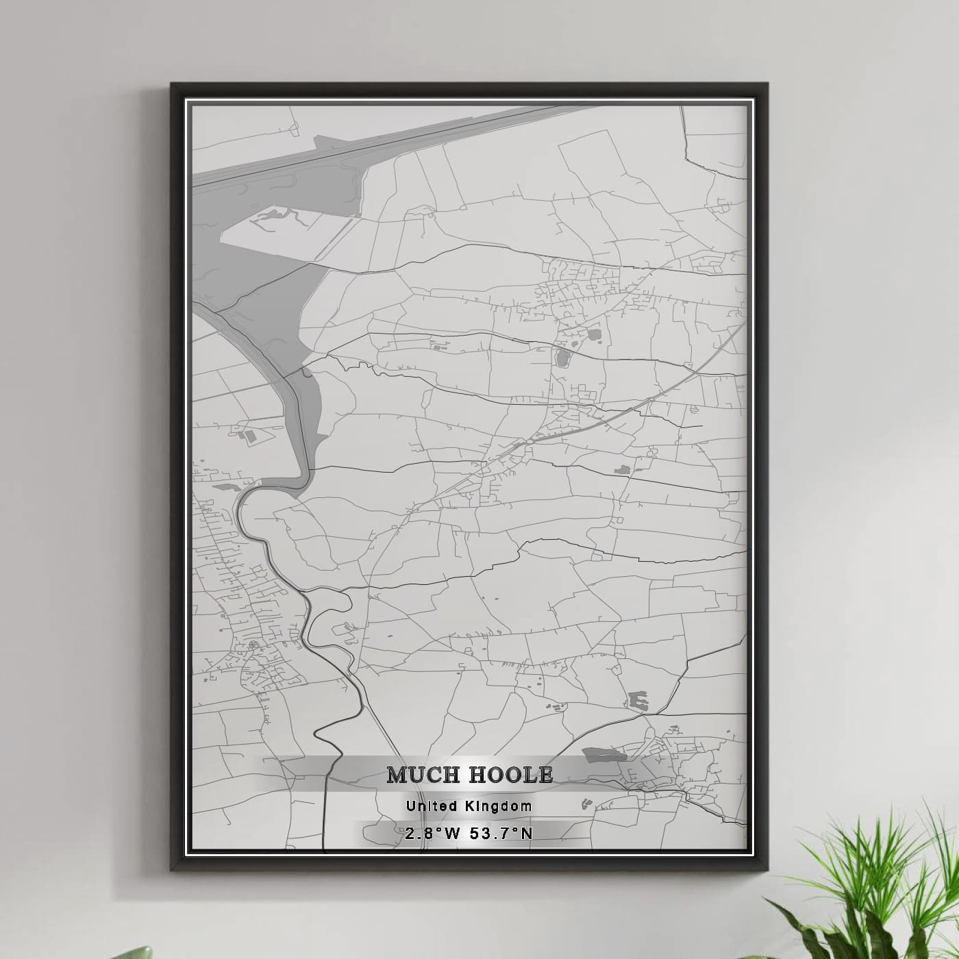 ROAD MAP OF MUCH HOOLE, UNITED KINGDOM BY MAPBAKES