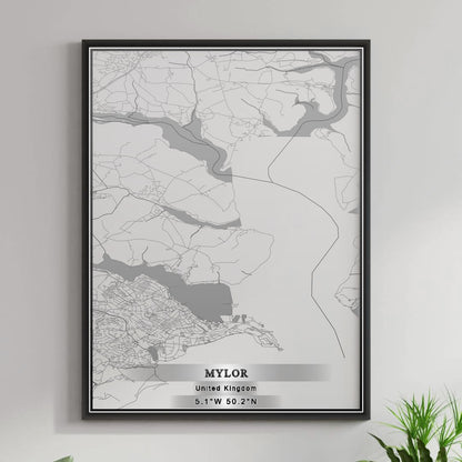 ROAD MAP OF MYLOR, UNITED KINGDOM BY MAPBAKES