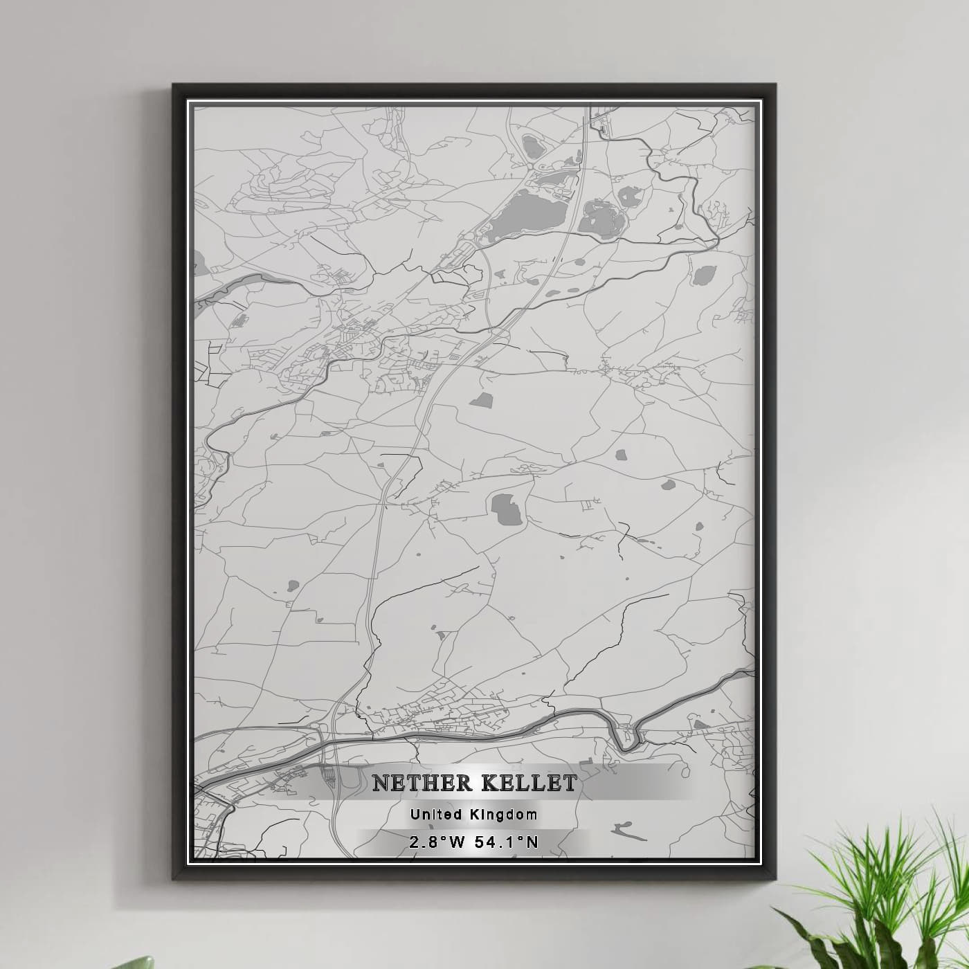 ROAD MAP OF NETHER KELLET, UNITED KINGDOM BY MAPBAKES