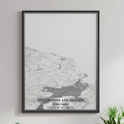 ROAD MAP OF NETTLESTONE AND SEAVIEW, UNITED KINGDOM BY MAPBAKES