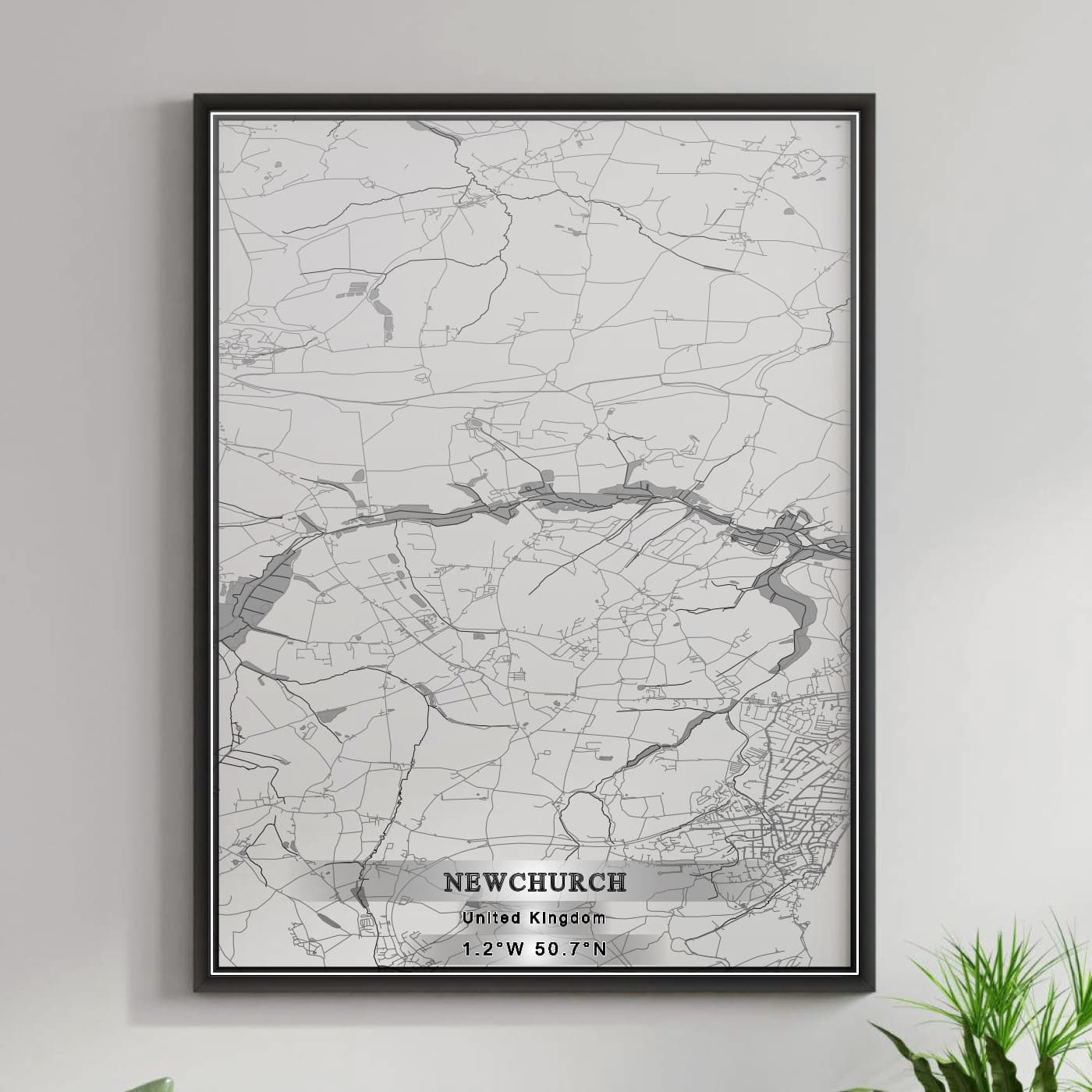 ROAD MAP OF NEWCHURCH, UNITED KINGDOM BY MAPBAKES