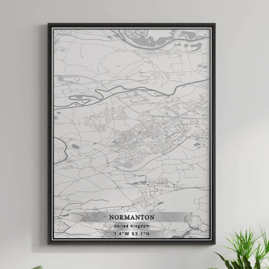 ROAD MAP OF NORMANTON, UNITED KINGDOM BY MAPBAKES