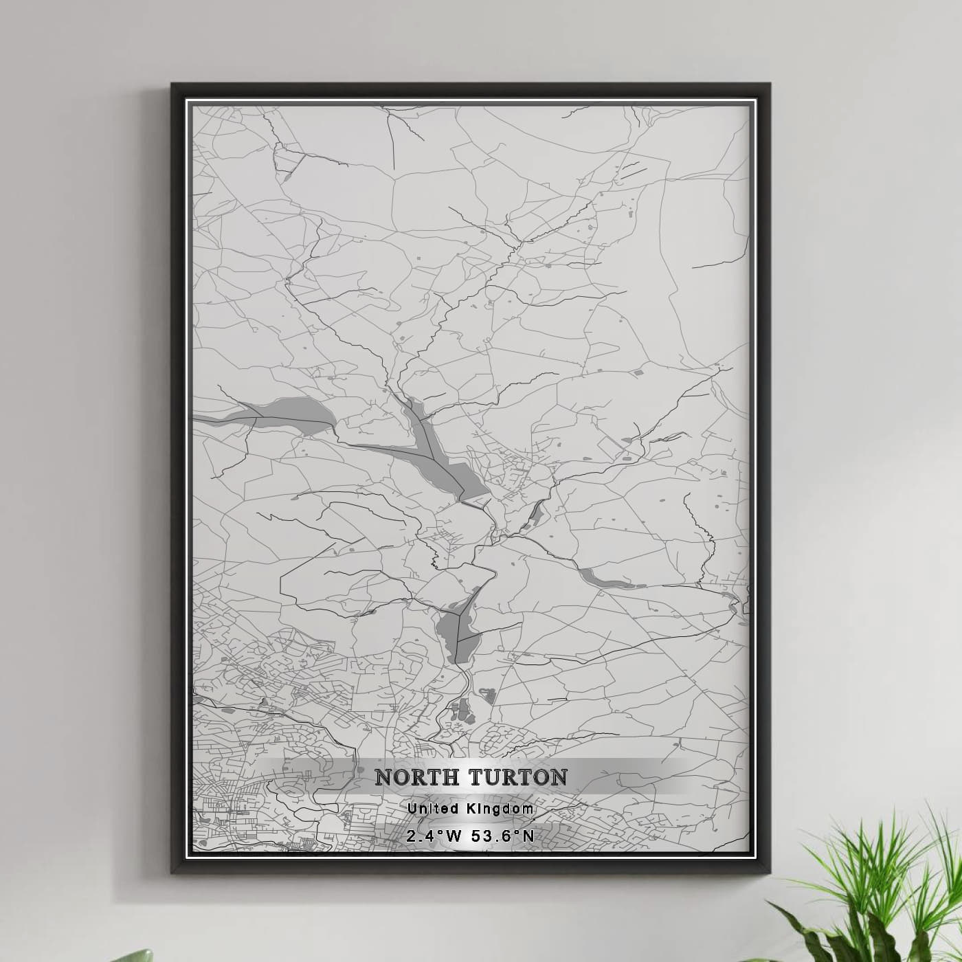 ROAD MAP OF NORTH TURTON, UNITED KINGDOM BY MAPBAKES