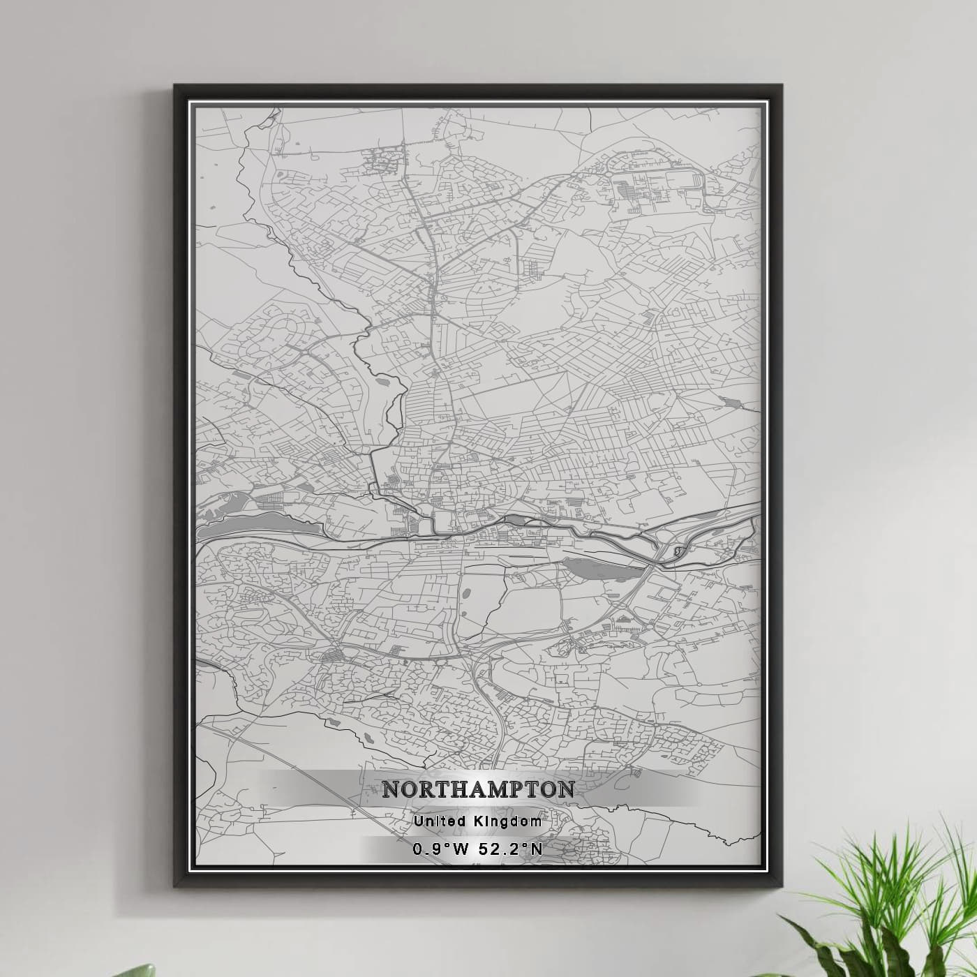 ROAD MAP OF NORTHAMPTON, UNITED KINGDOM BY MAPBAKES